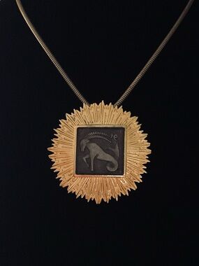 #101 Vintage Luca Razza Capricorn Pendant Necklace